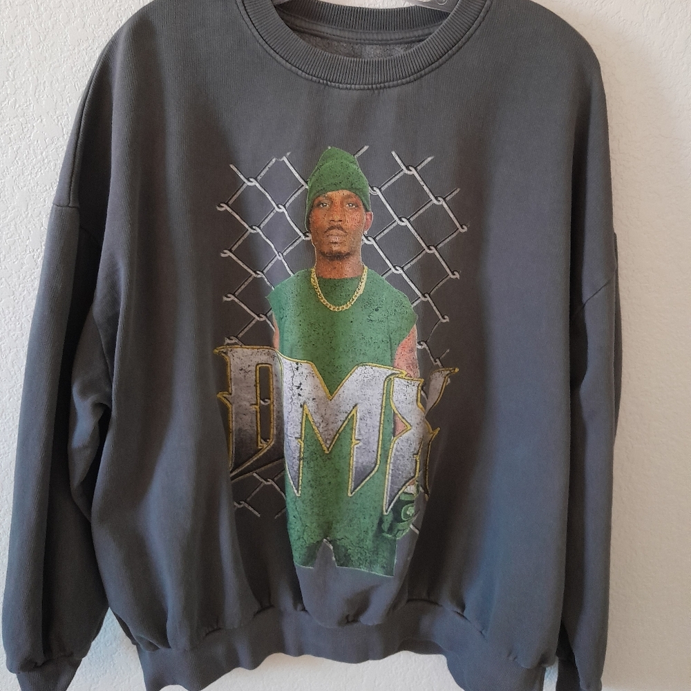 Oversized Gray Graphic DMX Men's Sweatshirt